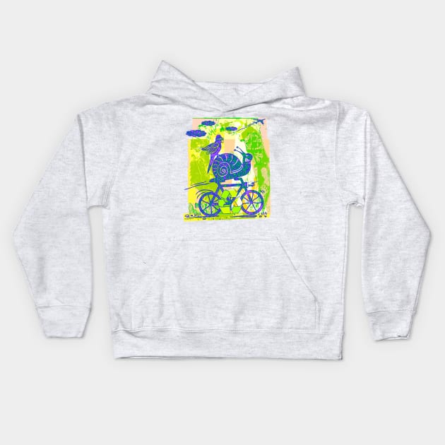 Earth Day Recycling Snail Kids Hoodie by Mudge